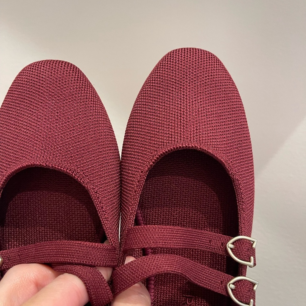 Rothy’s The Double Buckle Mary Jane Cabernet Burgundy Size 8.5 New NWOB Flats - Picture 15 of 16